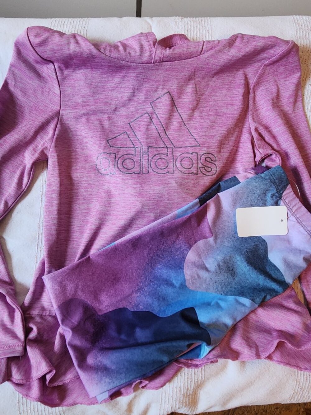 adidas Little Girls 2-pc. Legging Set Size 6X Regular Fit Purple